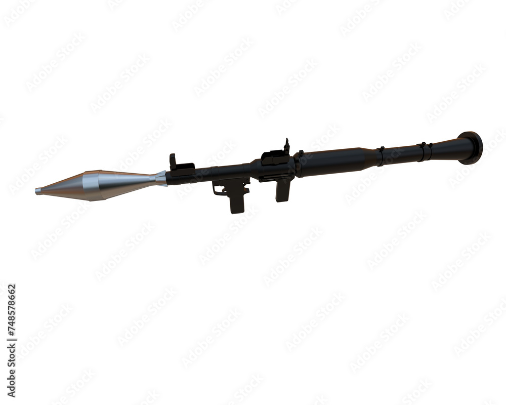 Rocket launcher isolated on background. 3d rendering - illustration