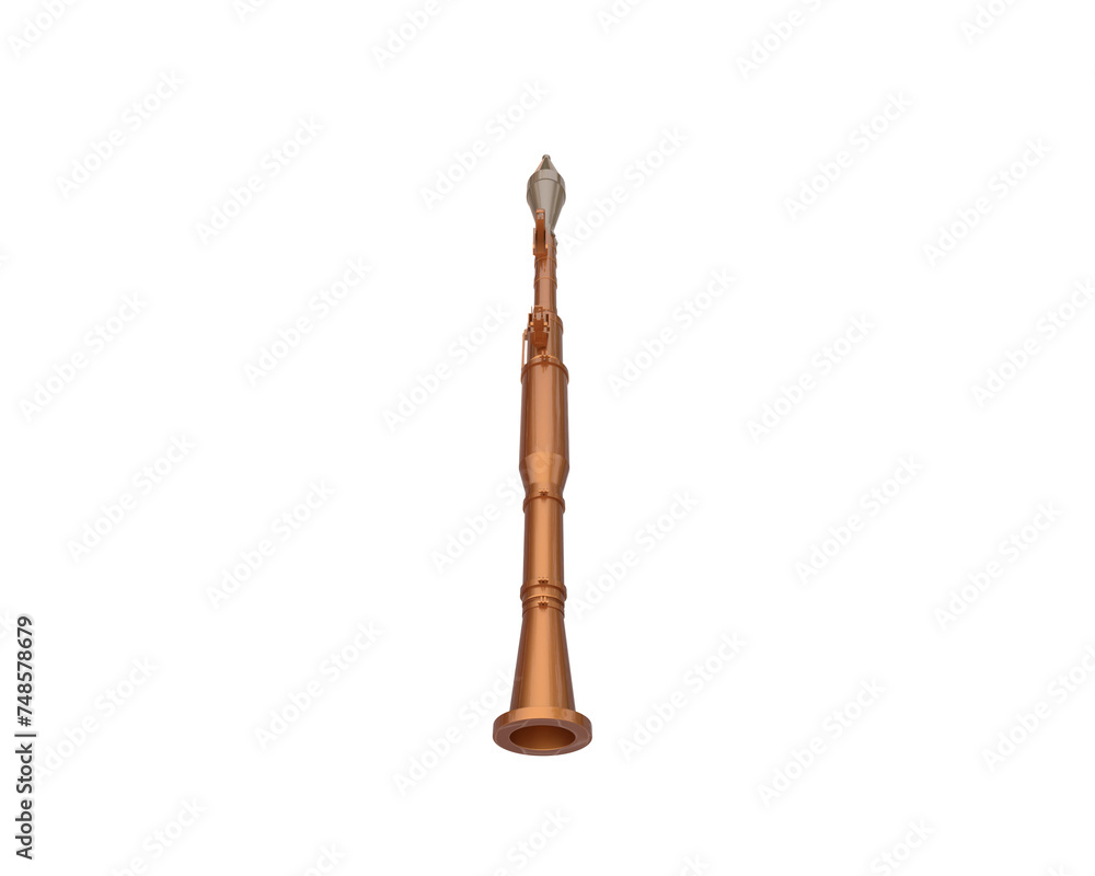 Rocket launcher isolated on background. 3d rendering - illustration Rocket launcher isolated on background. 3d rendering - illustration