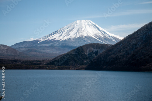 本栖湖から見た富士山