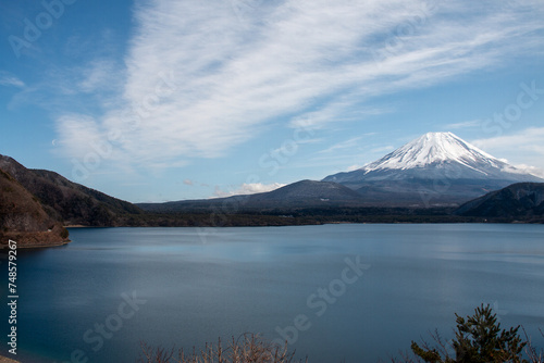 本栖湖から見た富士山