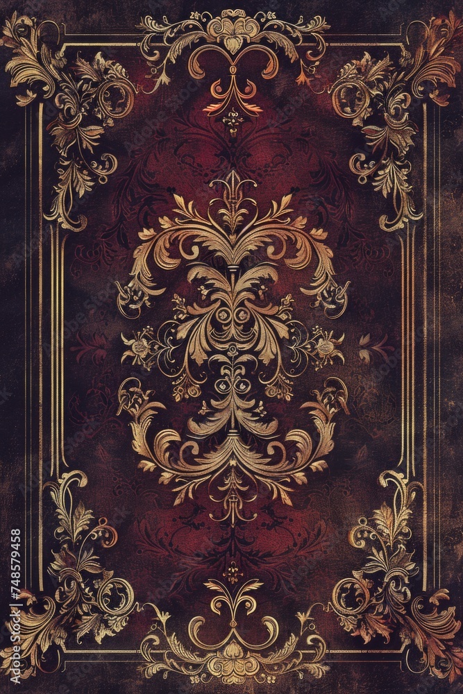 Elegant red and gold book cover design. Perfect for book cover designs or luxury branding projects Elegant red and gold book cover design. Perfect for book cover designs or luxury branding projects