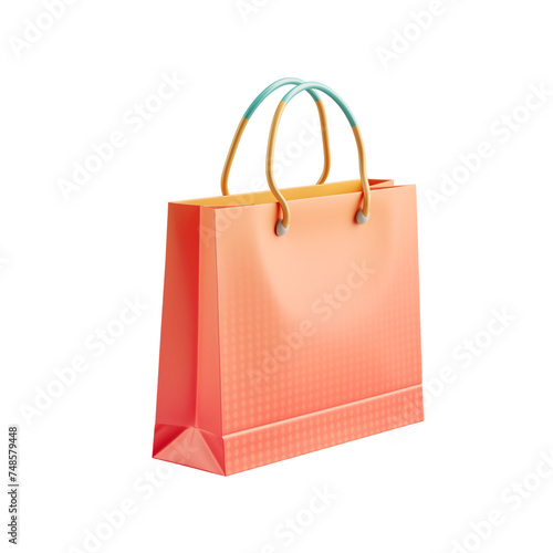 orange shopping bag isolated