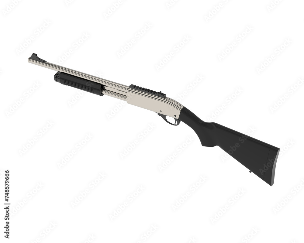 Shotgun isolated on background. 3d rendering - illustration Shotgun isolated on background. 3d rendering - illustration