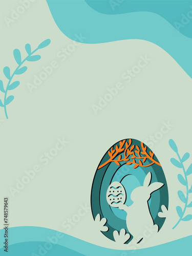 Bunny easter background, illustration easter, funny bunny, vector background wallpaper