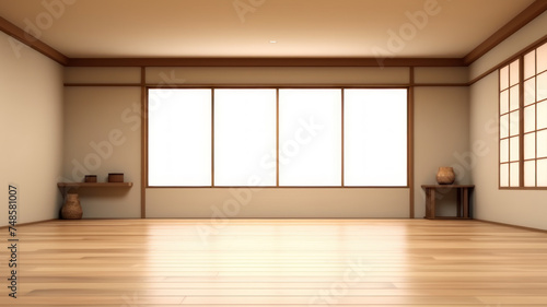 Wallpaper Mural Empty room,Clean japanese minimalist room interior Torontodigital.ca