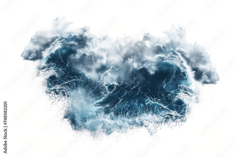 A powerful wave in the ocean, perfect for surfers A powerful wave in the ocean, perfect for surfers