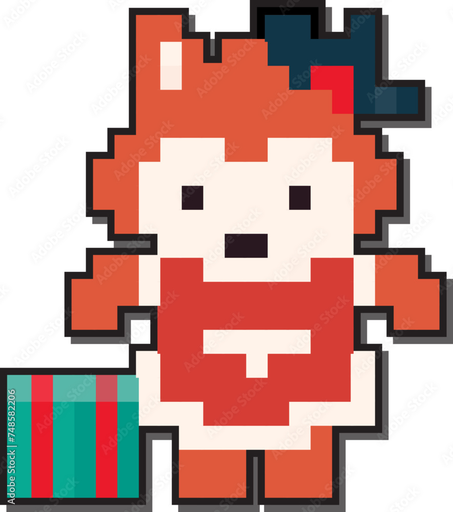 Pixel Art Christmas Animal Illustration Pixel Art Christmas Animal Illustration