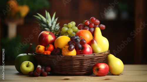 Mix fruit in basket