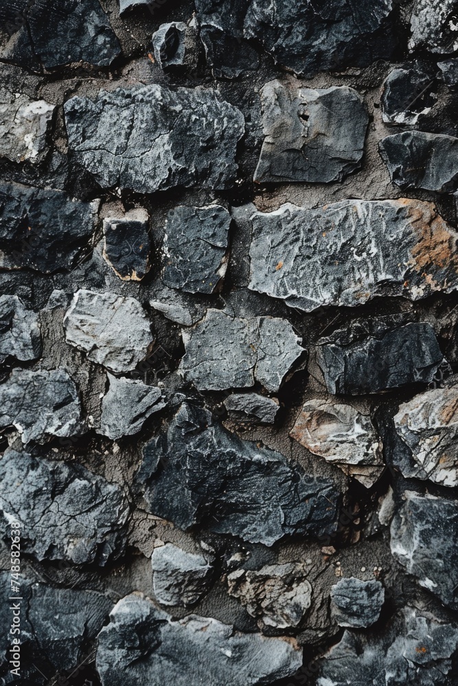 A monochrome image of a textured stone wall. Perfect for design projects.
