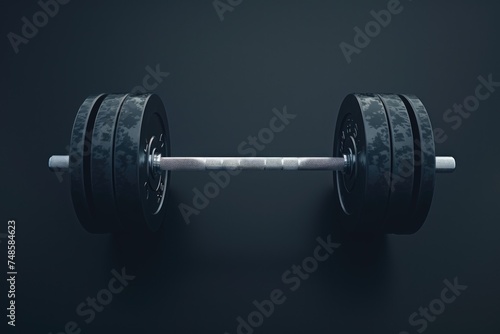 Black dumbbells on a black background, ideal for fitness and gym concepts