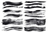 Abstract black brush strokes on a white canvas, perfect for artistic projects