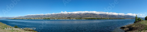 Panoramic view of Lake Dunstan in Central Otago on New Zealand's South Island