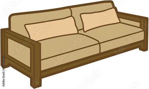 minimalist sofa doodle flat color