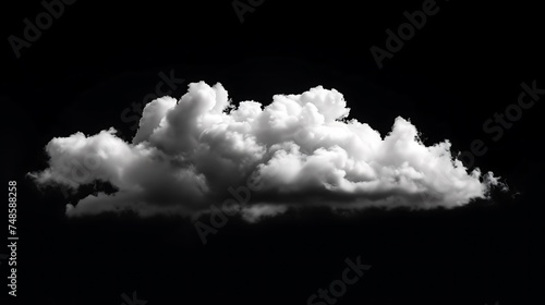 Soft and fluffy white cloud isolated on black background. Perfect for compositing into your own images.