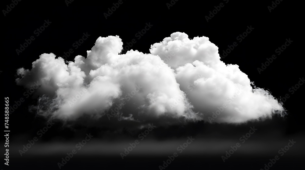 Soft and fluffy white cloud isolated on black background. Use it to add a touch of beauty and serenity to your next project. Soft and fluffy white cloud isolated on black background. Use it to add a touch of beauty and serenity to your next project.