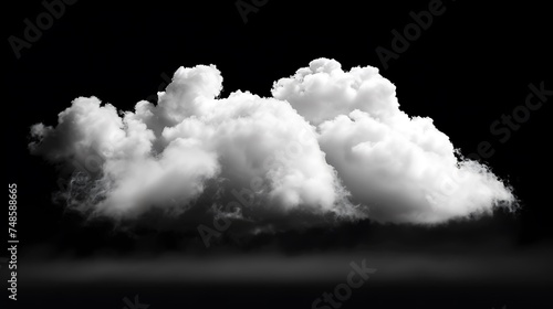 Soft and fluffy white cloud isolated on black background. Use it to add a touch of beauty and serenity to your next project.