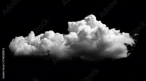 Soft and fluffy white clouds floating in the dark blue sky. Perfect for use as a background or overlay in any design project.