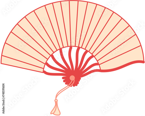 chinese fan, pastel pink, hand fan, traditional air cooling photo