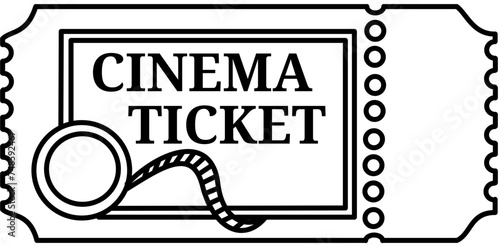 cinema ticket, booking, outline
