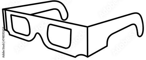 cinema, 3d glasses, outline