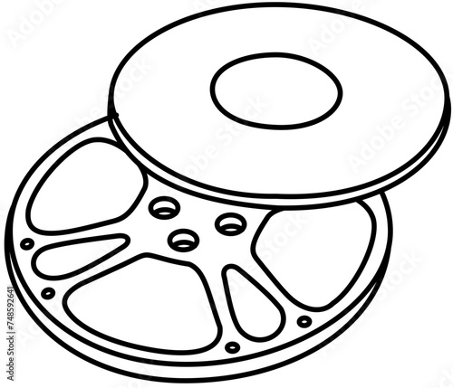 movie cinema, movie roll outline