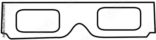 cinema, 3d glasses, outline