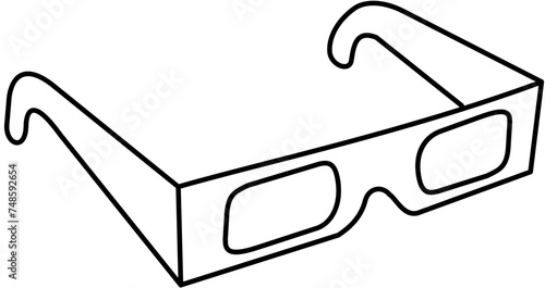 cinema, 3d glasses, outline