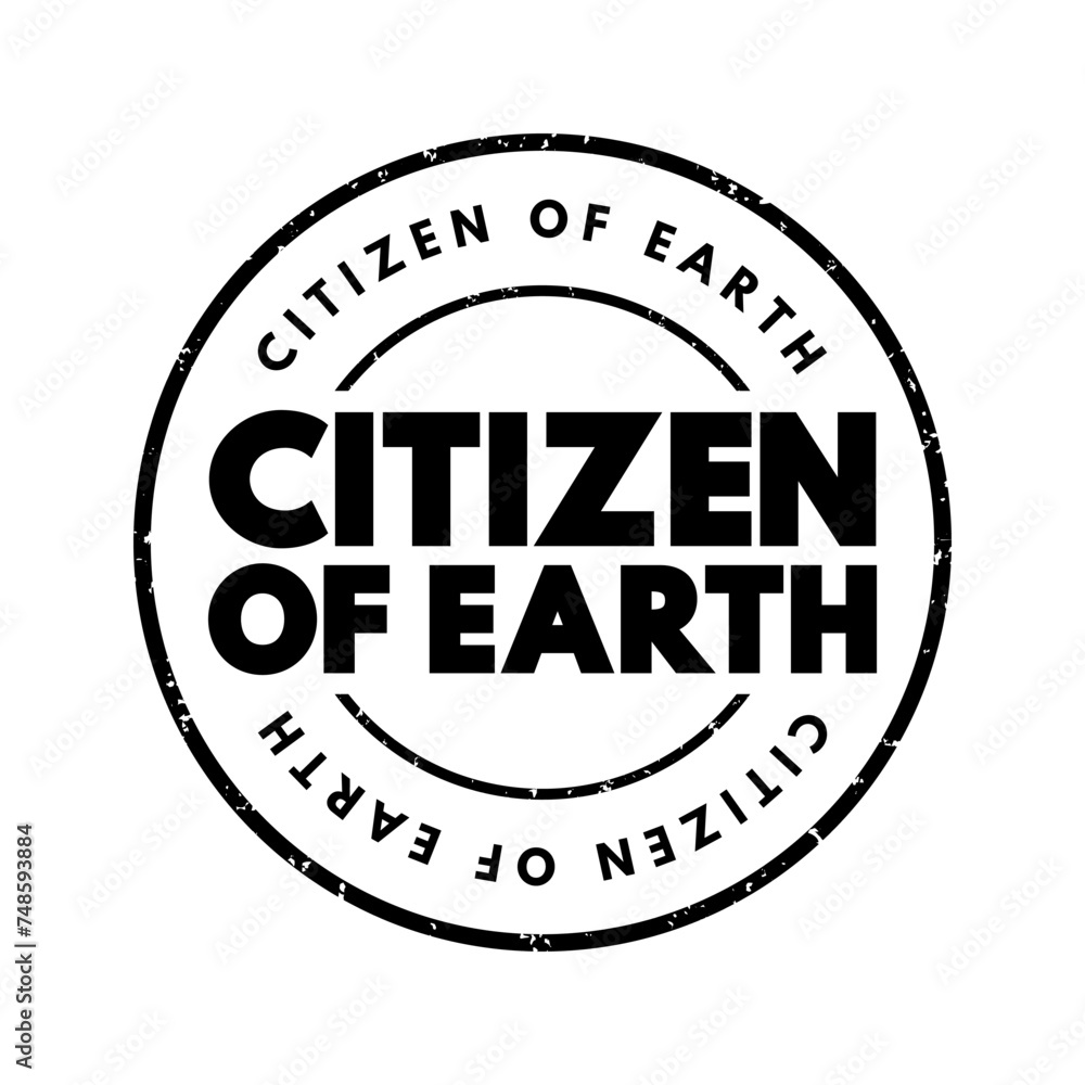 Citizen of Earth text stamp, concept background