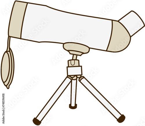 telescope small monochrome doodle stargaze nightsky