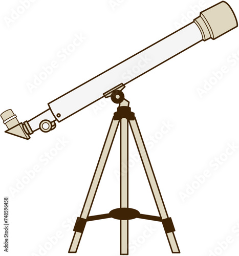 telescope small monochrome doodle stargaze nightsky