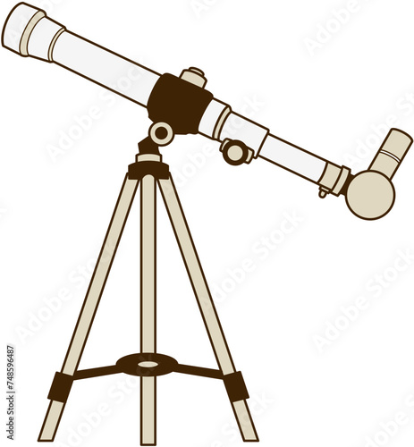 telescope small monochrome doodle stargaze nightsky