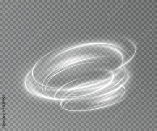 Vector tornado white, winter whirlwind white , light funnel white , swirling white lines light. Festive design element. Vector png.	