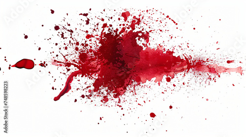 Blood splatter on white background.