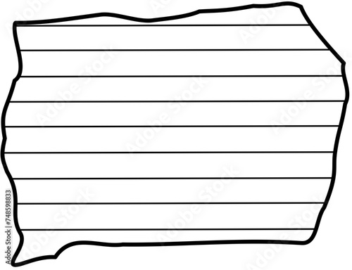 scrap lined paper outline 