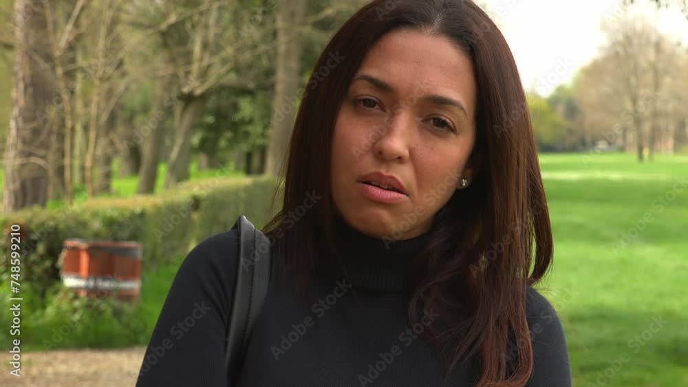 Fiery Farewell: Hispanic Woman's Confrontation and Exit in Park Fiery Farewell: Hispanic Woman's Confrontation and Exit in Park