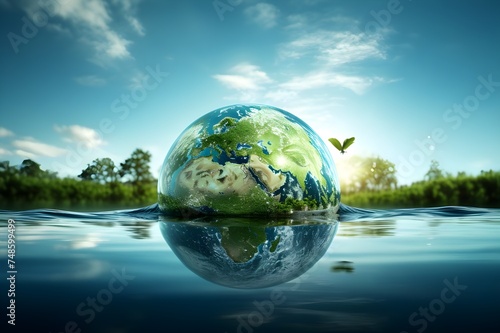 World environment and earth day concept with glass globe and eco friendly environment  © Easter