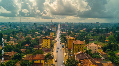 Panoramic view of the city of Brazzaville, Republic of the Congo.
