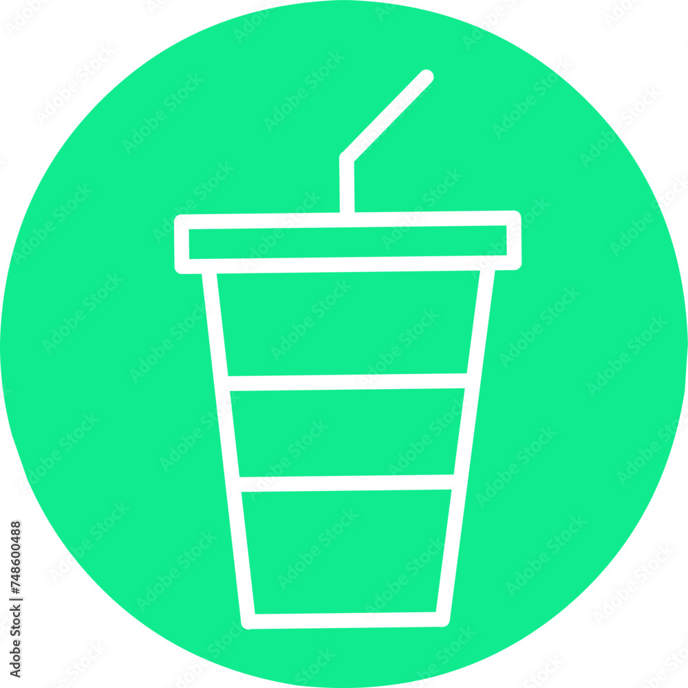 Linear Icon of Disposable Plastic Cup With Lid Linear Icon of Disposable Plastic Cup With Lid