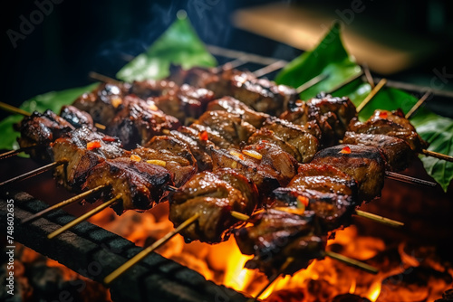 shish kebab on the grill photo