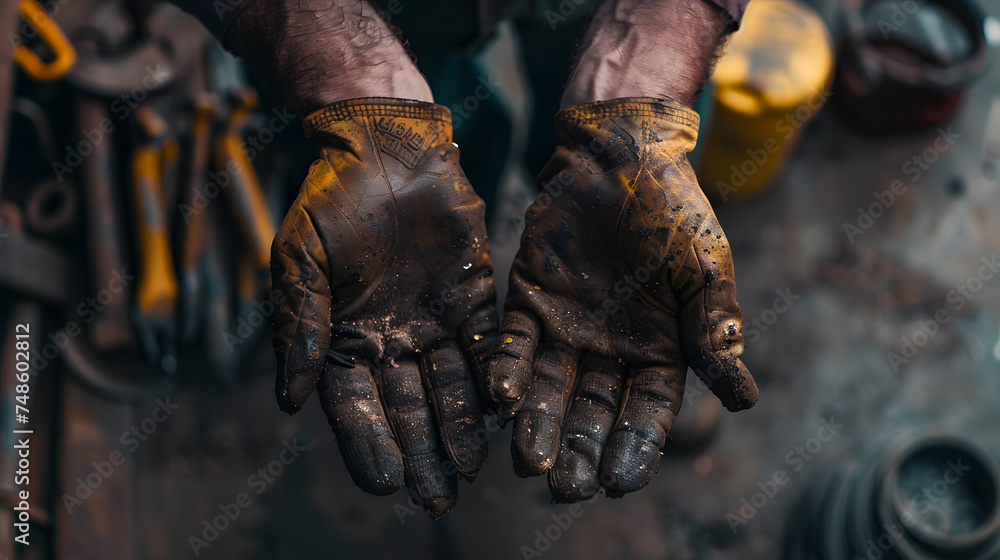 A minimalist image of a worker's hands. The hands calloused and rough. The tools simple and functional. A minimalist image of a worker's hands. The hands calloused and rough. The tools simple and functional.