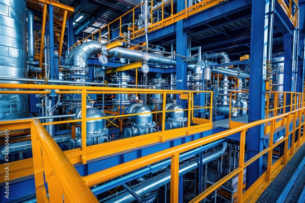 Close up Industrial view at oil refinery plant form industry zone with sunrise and cloudy sky Close up Industrial view at oil refinery plant form industry zone with sunrise and cloudy sky