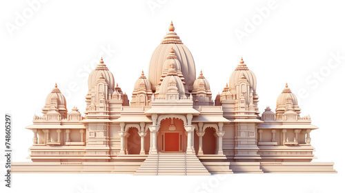 Hindu mandir of India with Hindi, Isolated on transparent PNG background, Generative ai