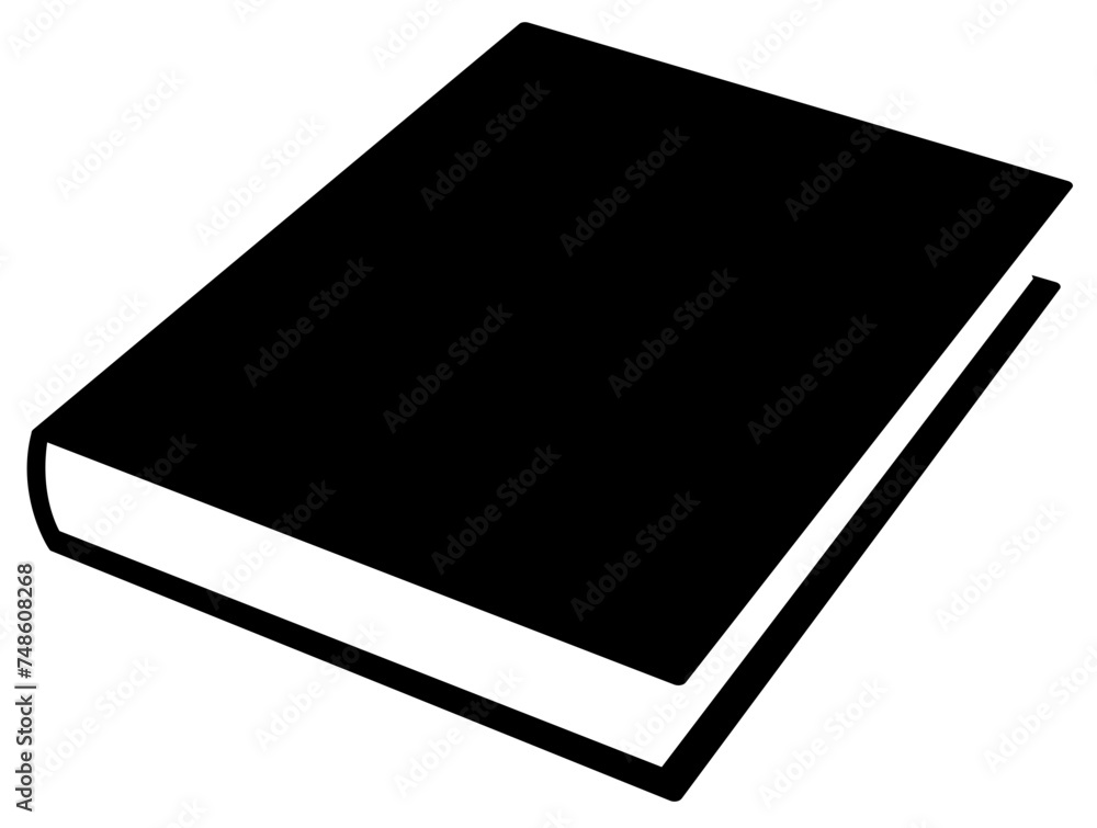 book - black and white simple symbol of closed book, vector illustration isolated on white book - black and white simple symbol of closed book, vector illustration isolated on white