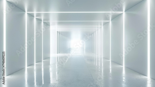 A white light tunnel for the background.