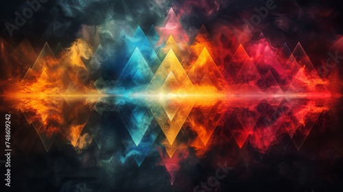 Fiery and Icy Abstract Collision Background. A conceptual representation of fire and ice colliding in an abstract form.