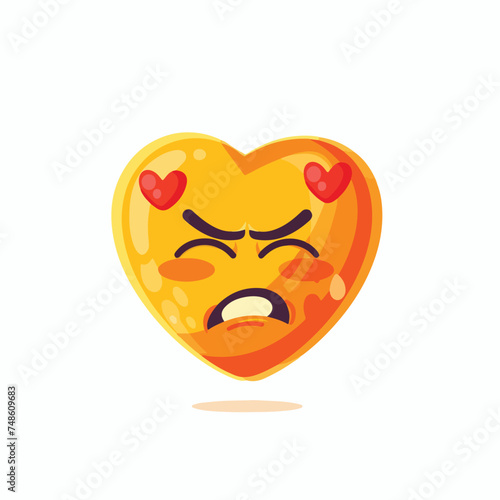 Flat emotion icon for social media isolated on white