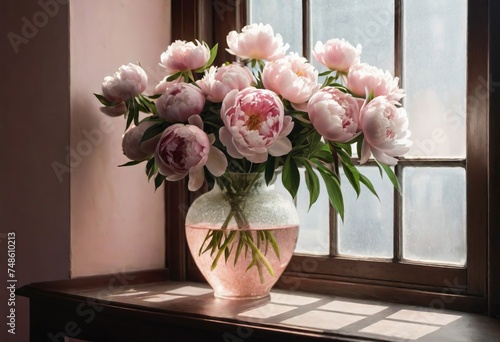 Cactus flower and plant in a pot on a table