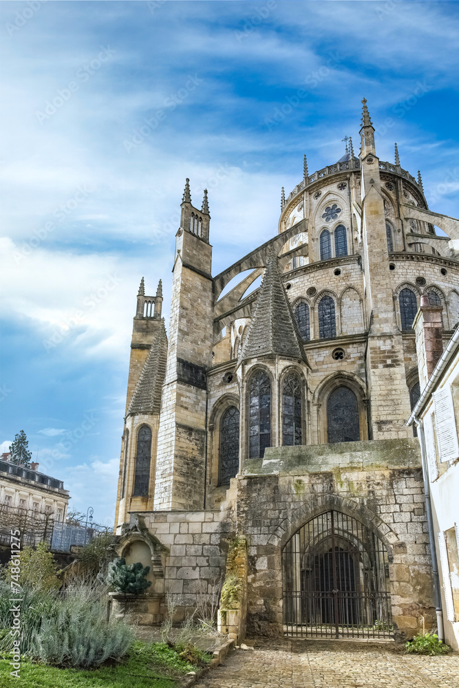 Beautiful Saint-Etienne cathedral in the medieval Bourges city in France