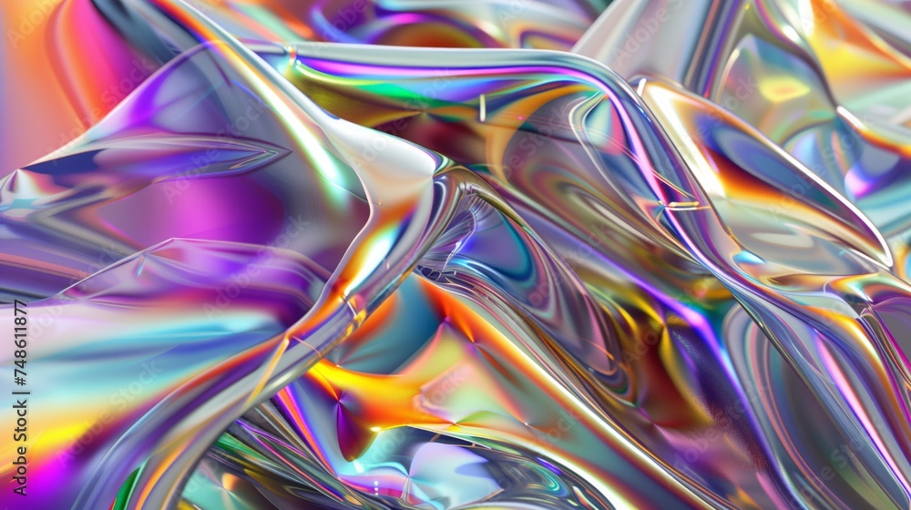 Abstract holographic swirls in a kaleidoscope of colors Abstract holographic swirls in a kaleidoscope of colors