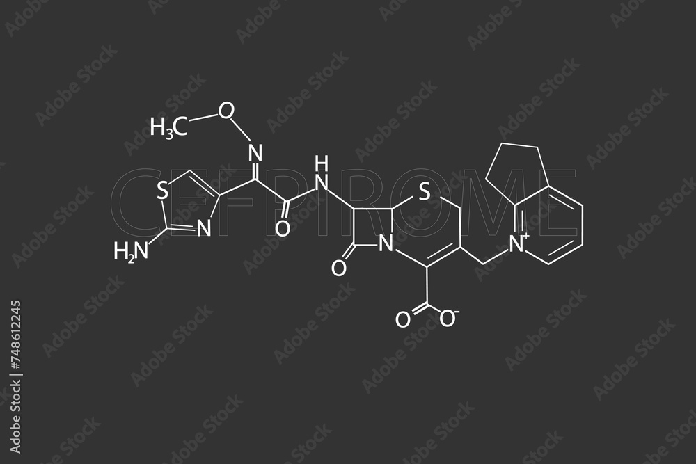antibiotics cefpirome molecular skeletal chemical formula antibiotics cefpirome molecular skeletal chemical formula
